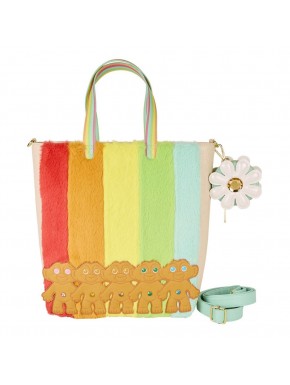 Bolsa canvas Trolls colores arcoíris con charm de flor