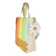 Bolsa de lona Trolls cores arco-íris com charm de flor