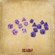 Pack de dados poliédricos RPG Wizard púrpura