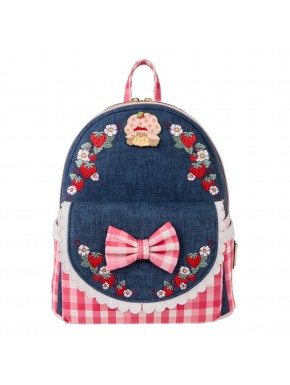 Mini sac à dos Tarte aux Fraises en denim avec détails roses par Loungefly