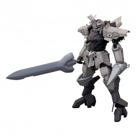 Mod&egrave;le robot Delphine de Broken Blade en gris avec grande &eacute;p&eacute;e.
