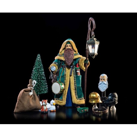 Figura Obscura Father Christmas con túnica verde y accesorios