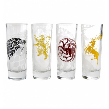 Set 4 cups shot glasses Game of Thrones Sigils