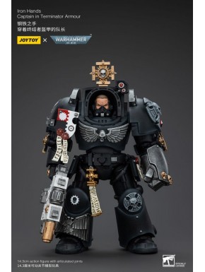 Figura Iron Hands Captain en armadura de exterminador Warhammer 40k