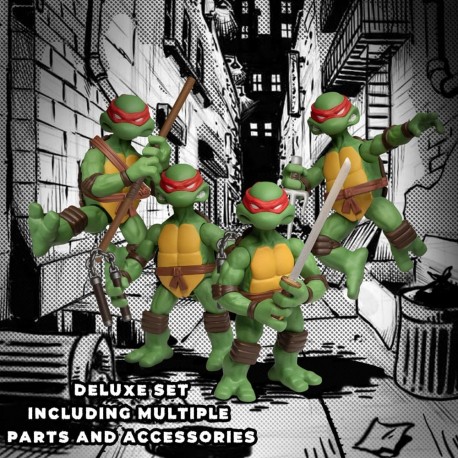 Figuras articuladas de Teenage Mutant Ninja Turtles com acessórios
