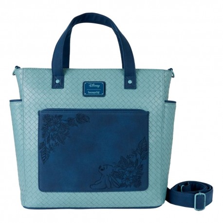 Bolsa convertible azul com bordado de Stitch da Disney.