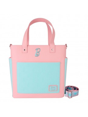 Pink and blue convertible Barbie bag by Loungefly