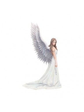 Estatua de guía espiritual de Anne Stokes con alas y vestido blanco