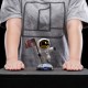 Figura de PVC astronauta Apollo 11 com bandeira sobre base lunar