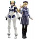 Figura de Virginia Earthcline em traje azul e branco de combate
