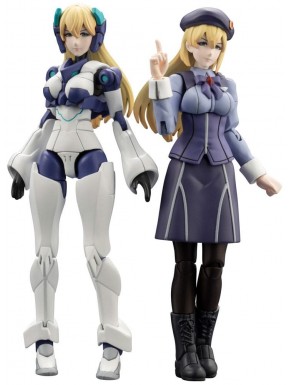 Figura de Virginia Earthcline em traje azul e branco de combate