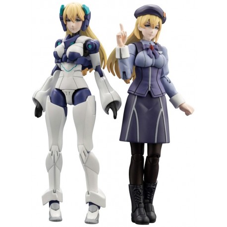 Figura de Virginia Earthcline em traje azul e branco de combate