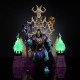 Figura de Skeletor con trono esquelético y llamas