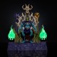 Figura de Skeletor con trono esquelético y llamas