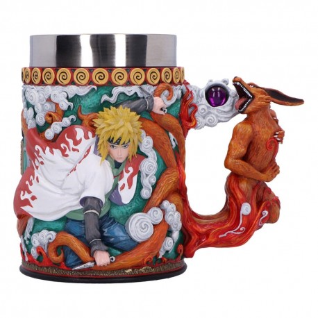 Jarra de Minato de Naruto con diseño detallado y asa de zorro.