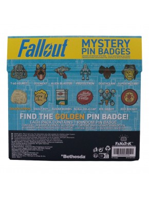 Fallout metal badge display with 12 mystery pins