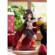 Estatua de PVC de Komekko de 15 cm con capa negra y botas naranjas.