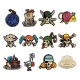 Expositor de pins One Piece com 12 pin badges de metal