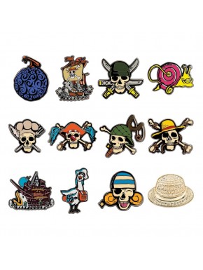 One Piece badge display with 12 metal pin badges