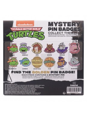 Teenage Mutant Ninja Turtles pin badges display with mystery box
