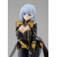 Figurine de Beta en PVC en tenue noire et dorée, 20 cm de hauteur.