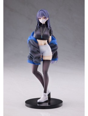 Estatua PVC Mask Girl Yuna 24 cm con cabello morado y máscara