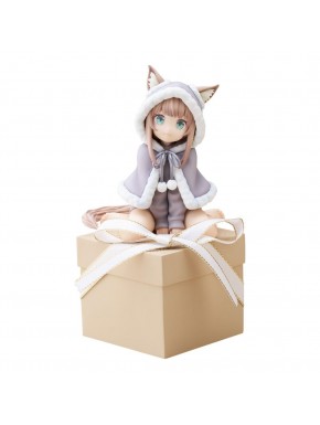 Estatua de Kinako 15 cm sentada en una caja de regalo