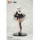 Estatua de idol virtual con vestido negro y detalles dorados