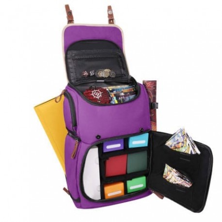 Mochila roxa Enhance TCG para cartas colecionáveis