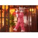 Estatua de anime Kinako Nyang de 15 cm en traje rosa con orejas de gato