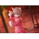 Estatua de anime Kinako Nyang de 15 cm en traje rosa con orejas de gato