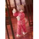 Estatua de anime Kinako Nyang de 15 cm en traje rosa con orejas de gato