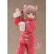 Estatua de anime Kinako Nyang de 15 cm en traje rosa con orejas de gato