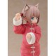 Estatua de anime Kinako Nyang de 15 cm en traje rosa con orejas de gato