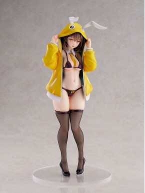 Estatua PVC Hinata Sakura con chaqueta amarilla y orejas de conejo