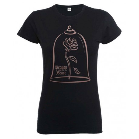 Camiseta Chica Disney La Bella y la Bestia Rosa Encantada