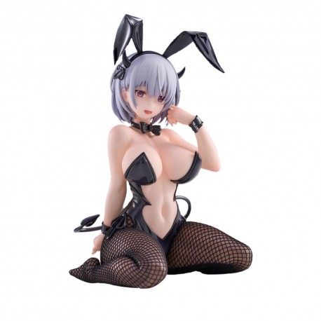 Statue Bunny Girl Lume en tenue noire avec oreilles de lapin
