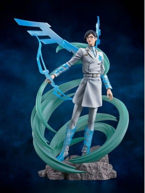 Statue PVC d'Uryu Ishida de Bleach avec effets d'énergie.