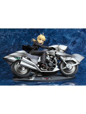 Estatua Saber Fate/Zero con motocicleta, escala 1/8, en acción