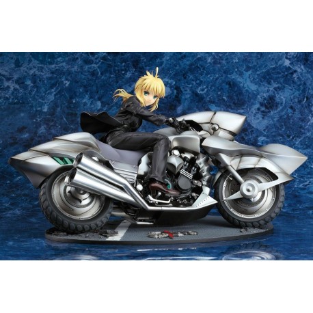 Estátua Saber Fate/Zero com moto, escala 1/8, em ação