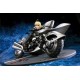 Estátua Saber Fate/Zero com moto, escala 1/8, em ação
