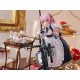 Estatua Girl's Frontline NTW-20 Aristocrat Experience con vestido de sirvienta y carrito de té.