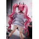 Estatua de PVC de Arisa de 26 cm con cabello rosa y chaqueta blanca