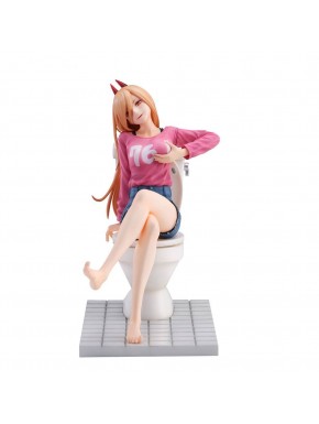 Estatua Power Chainsaw Man en PVC sobre inodoro