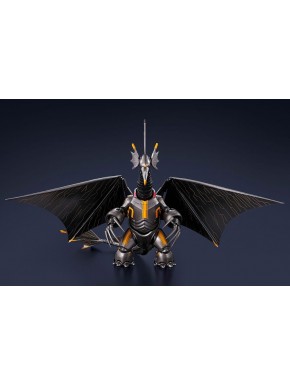 Figura Mecha Gigantron de Beetlejuice con detalles naranjas y negros.