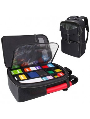 Mochila negra para cartas con compartimentos