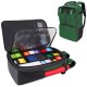 Mochila verde Enhance TCG Series con compartimentos organizadores