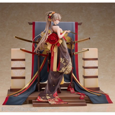 Estatua Jean Bart Azur Lane 26 cm, diseño kimono y espada