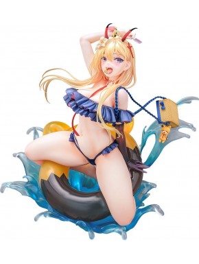 Estatua de Kumano Azur Lane en bañador azul con flotador