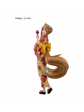 Estatua de Holo en yukata amarillo de Spice and Wolf